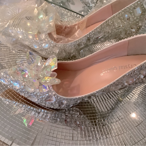 Beautiful handmade crystal wedding shoes or New Year’s Eve!